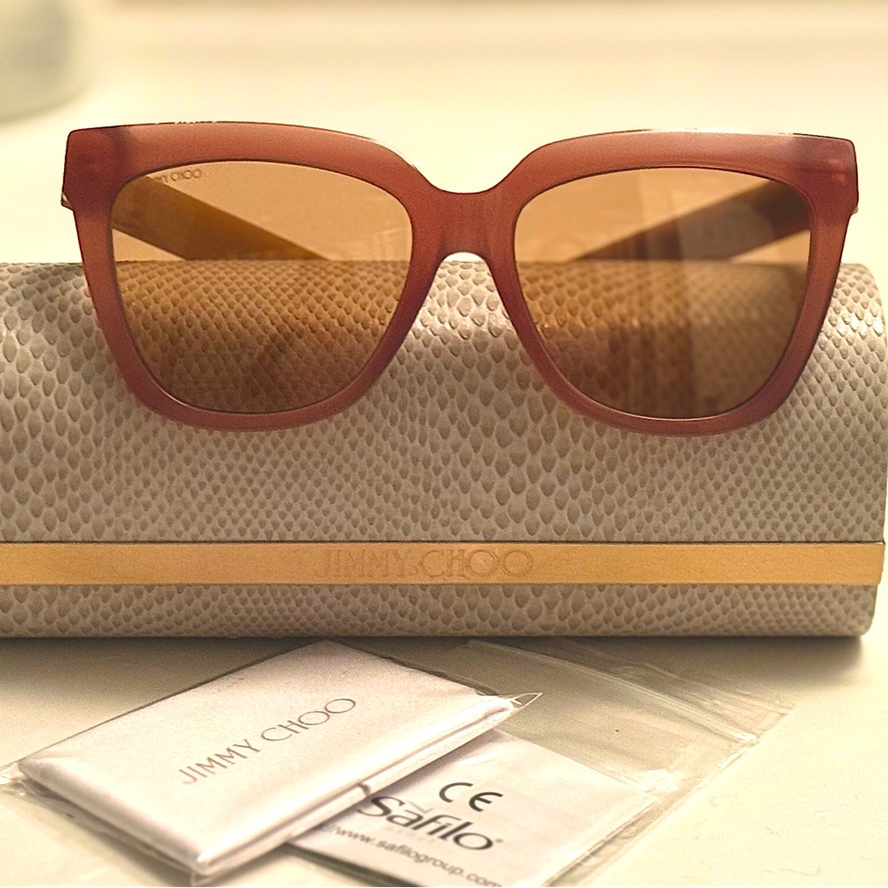 Jimmy Choo Julieka Rose Silver Mirror Sunglasses NWOT